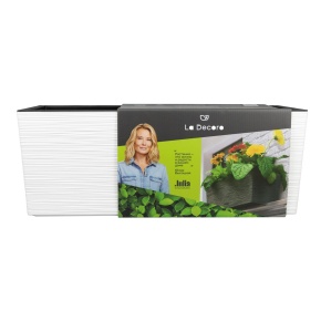 Кашпо балконное со вставкой Ля Декоро (пластик), 50,5х19,5xH19см, 10л, белый в интернет-магазине флористических аксессуаров Азалия Декор