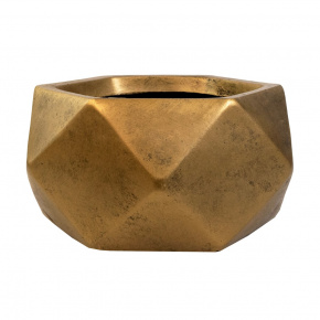 Кашпо Ромб (файбергласс), D41xH21см, золотой в интернет-магазине флористических аксессуаров Азалия Декор