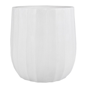Кашпо Риб (файбергласс), D44xH44см, белый в интернет-магазине флористических аксессуаров Азалия Декор
