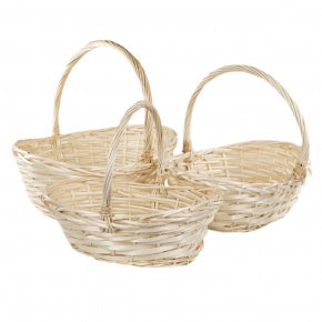 Набор корзин плетеных 3шт. (ива), 47x37x15xH41см, натуральный в интернет-магазине флористических аксессуаров Азалия Декор