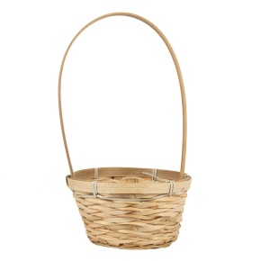 Корзина плетеная (бамбук), D17x10,5xH33см, натуральный в интернет-магазине флористических аксессуаров Азалия Декор