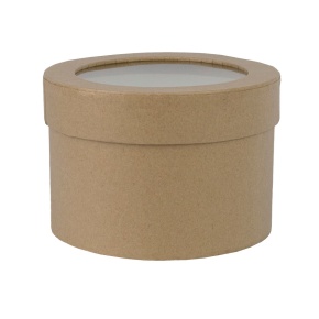 Коробка подарочная круглая, D12,5xH8,5см, бежевый в интернет-магазине флористических аксессуаров Азалия Декор