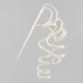 Ветка Спираль с глиттером, 52см, белый в интернет-магазине флористических аксессуаров Азалия Декор