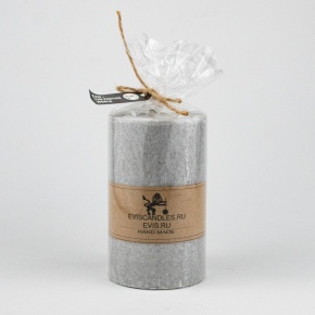 Свеча-столбик Бирмингем (62 часа, пальмовый воск), D7xH12см, светло-серый в интернет-магазине флористических аксессуаров Азалия Декор