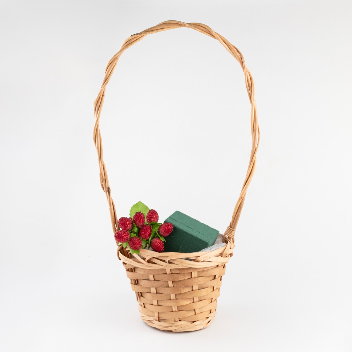 Корзина плетеная (ива), D15x13xH42см, натуральный в интернет-магазине флористических аксессуаров Азалия Декор