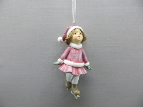 Украшение подвесное Девочка (полирезин), H11x6x4см, розовый в интернет-магазине флористических аксессуаров Азалия Декор