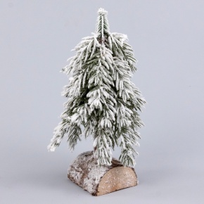 Ель искусств. заснеж., Н25х12х12см, зеленый/белый в интернет-магазине флористических аксессуаров Азалия Декор