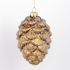 Украшение подвесное Шишка (стекло), Н12х8х8см, бронзовый в интернет-магазине флористических аксессуаров Азалия Декор