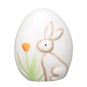 Сувенир Яйцо (керамика), H10,5x9x6,5см, кремовый в интернет-магазине флористических аксессуаров Азалия Декор