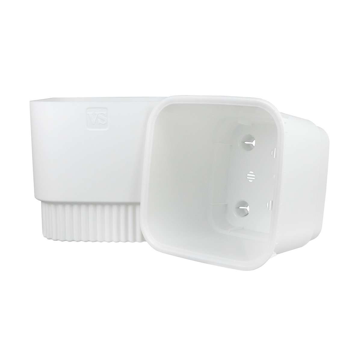 Кашпо со вставкой Бостон (пластик), 15,5x15,5xH14,5см, 2,5л, белый в интернет-магазине флористических аксессуаров Азалия Декор