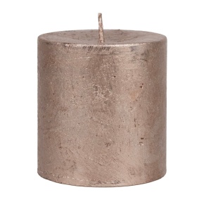 Свеча-столбик Металлик (38 часов), H7,5xD7см, розовый в интернет-магазине флористических аксессуаров Азалия Декор