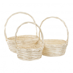 Набор корзин плетеных 3шт. (ива), 44x35x15xH39см, натуральный в интернет-магазине флористических аксессуаров Азалия Декор