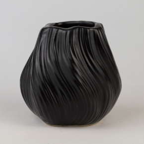 Свеча в стакане (керамика), Н9хD8,5см, черный в интернет-магазине флористических аксессуаров Азалия Декор