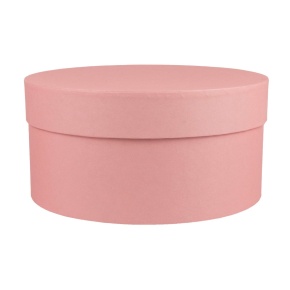 Коробка подарочная круглая, D20xH10 см, розовый в интернет-магазине флористических аксессуаров Азалия Декор