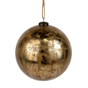 Украшение подвесное Шар Антик (пластик), D15см, золотой в интернет-магазине флористических аксессуаров Азалия Декор