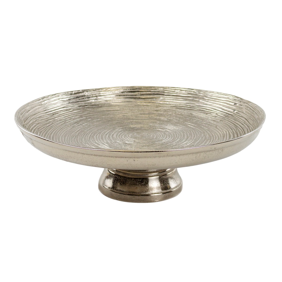 Блюдо на ножке (металл), D36xH12см, серебряный в интернет-магазине флористических аксессуаров Азалия Декор