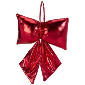Украшение подвесное Бант (текстиль), 26х18х13см, красный в интернет-магазине флористических аксессуаров Азалия Декор