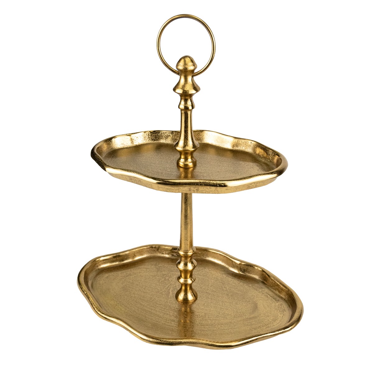 Подставка 2 яруса овальная (металл), Н44х36х24см, золотой в интернет-магазине флористических аксессуаров Азалия Декор