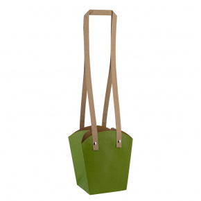 Пакет для цветов (бумага), 15х13х9,5см (в уп. 10шт.), зеленый в интернет-магазине флористических аксессуаров Азалия Декор