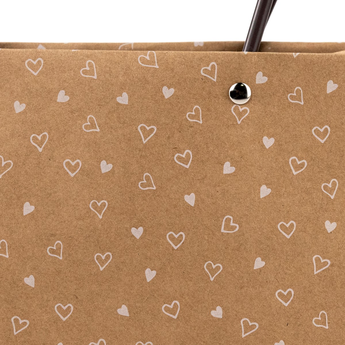 Пакет для цветов водостойкий Сердечки (крафт), 13х12,5х15см (в уп. 10шт.), натуральный/белый в интернет-магазине флористических аксессуаров Азалия Декор