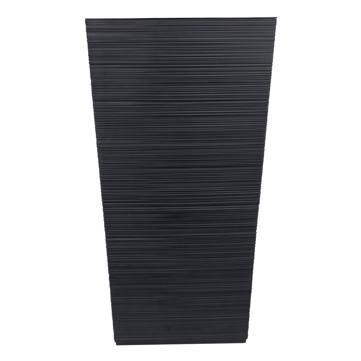 Кашпо квадратное со вставкой Ля Декоро (пластик), 37х37xH68см, 34,5л, антрацитовый в интернет-магазине флористических аксессуаров Азалия Декор