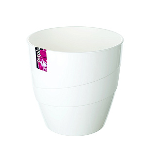 Кашпо Грация со вставкой (пластик), D17xH17см, 2,8л, белый в интернет-магазине флористических аксессуаров Азалия Декор