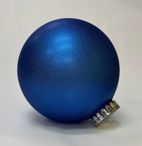 Украшение Шар с глиттером (пластик), D24см, синий в интернет-магазине флористических аксессуаров Азалия Декор