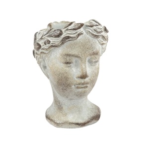 Кашпо Бюст женщина (бетон), 12,5x11хH16,5см, серый в интернет-магазине флористических аксессуаров Азалия Декор