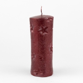 Свеча-столбик Звездопад (21 час), D5xH12см, красный в интернет-магазине флористических аксессуаров Азалия Декор