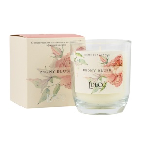 Свеча в стакане с ароматом Пиона (30 часов, стекло), D7,5xH8,5см, прозрачный в интернет-магазине флористических аксессуаров Азалия Декор