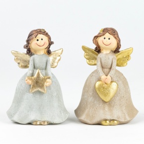 Сувенир Ангел (полирезин), Н9,5х6,5х4,5см, в асс., золотой в интернет-магазине флористических аксессуаров Азалия Декор