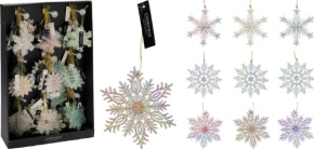 Украшение подвесное Снежинка (пластик), D10, в асс., цв. в асс. в интернет-магазине флористических аксессуаров Азалия Декор