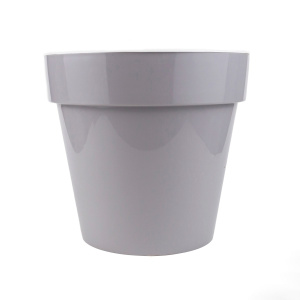 Кашпо Порто со вставкой (пластик), D14,5хH13см, 1л, светло-серый в интернет-магазине флористических аксессуаров Азалия Декор