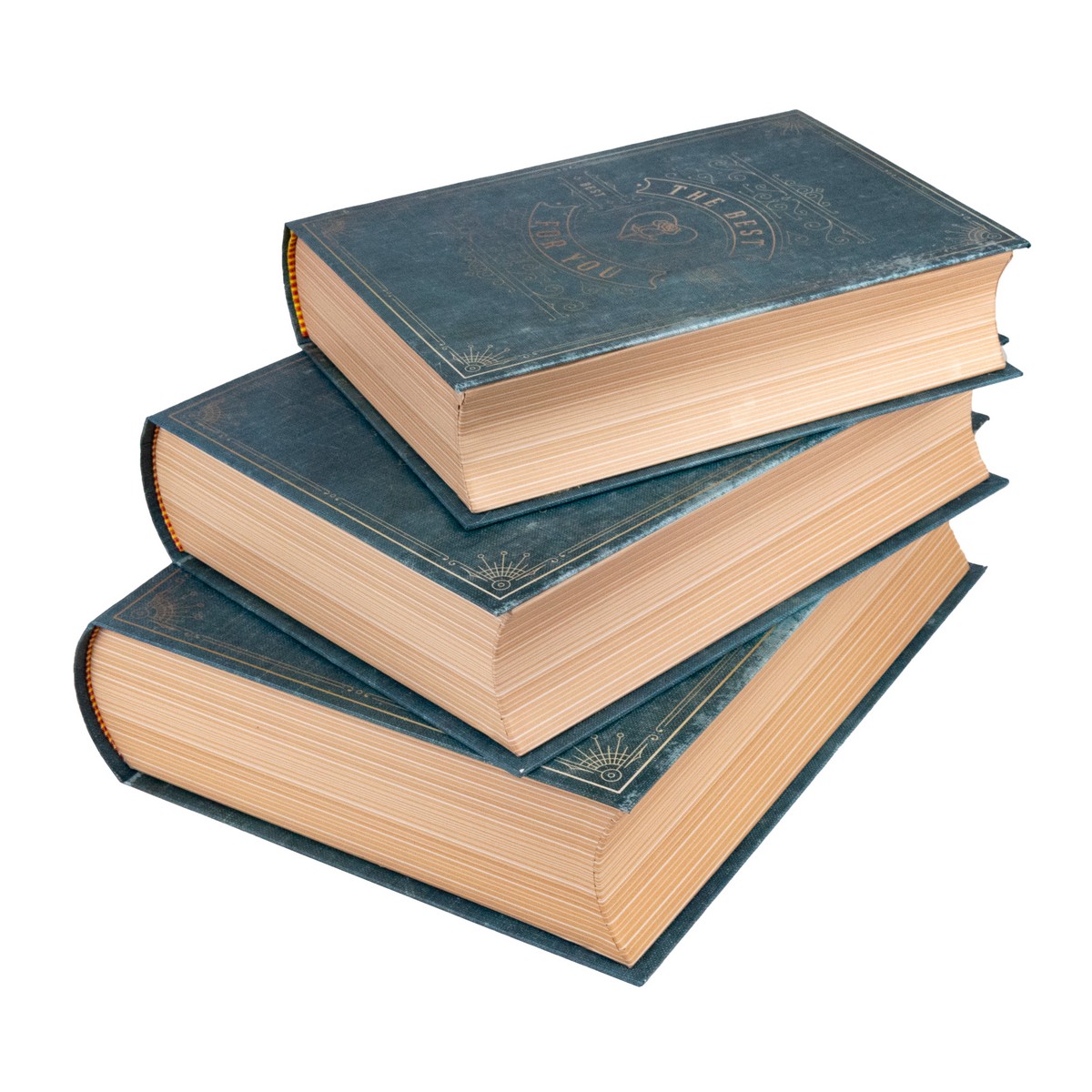 Набор коробок подарочных Книга 3шт., 29х24хН7,3см, синий в интернет-магазине флористических аксессуаров Азалия Декор