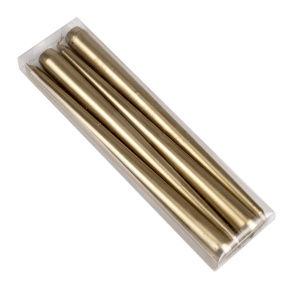 Набор свечей столовых 4шт., 25см, золотой в интернет-магазине флористических аксессуаров Азалия Декор