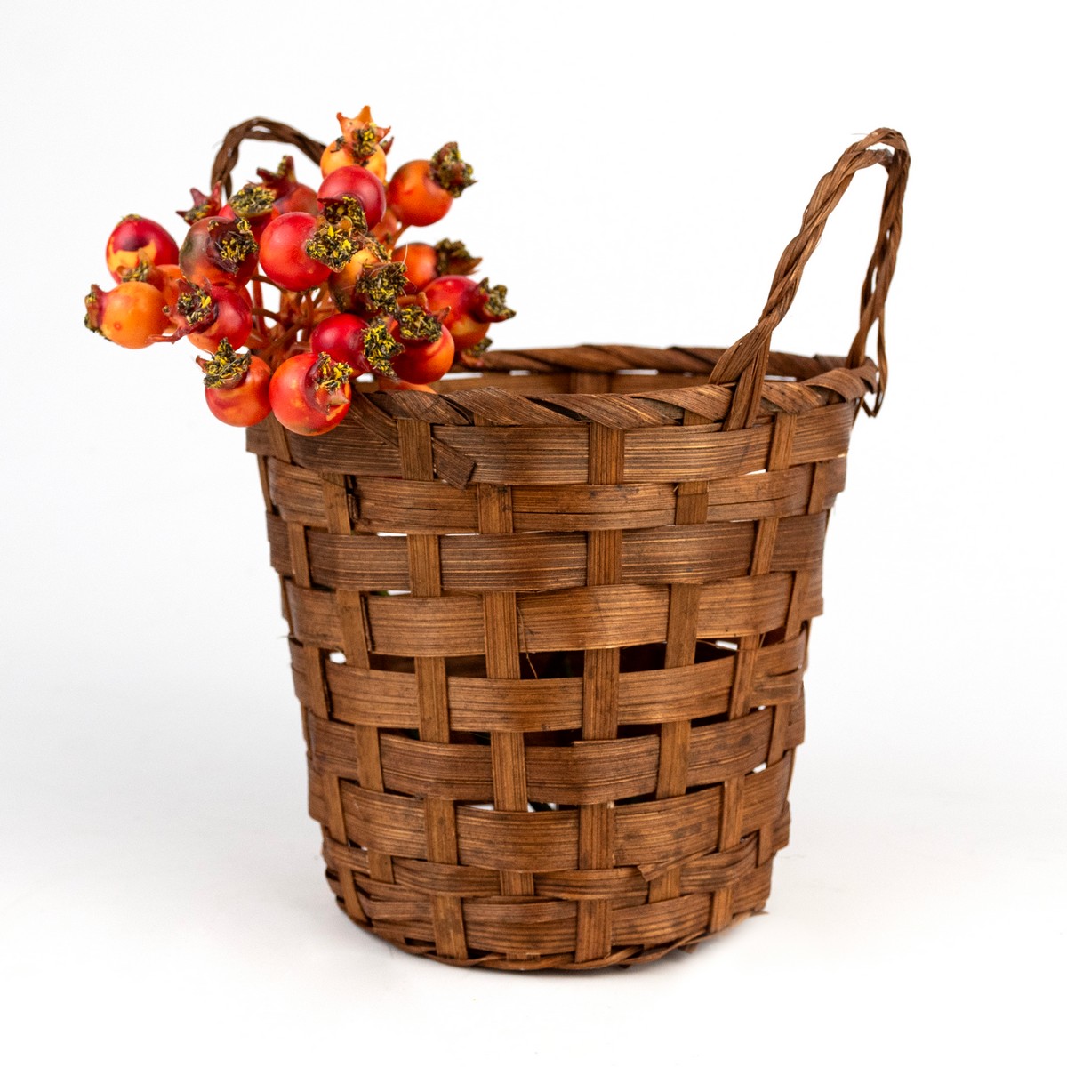 Кашпо плетеное (бамбук), D14,5хH11см, коричневый в интернет-магазине флористических аксессуаров Азалия Декор