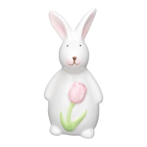 Сувенир Кролик (керамика), H13,5x6,5x6,5см, белый в интернет-магазине флористических аксессуаров Азалия Декор