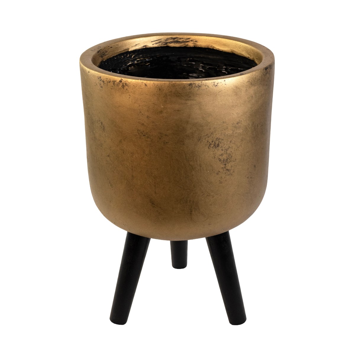 Кашпо на подставке Стоун (файбергласс), D30xH50см, золотой в интернет-магазине флористических аксессуаров Азалия Декор