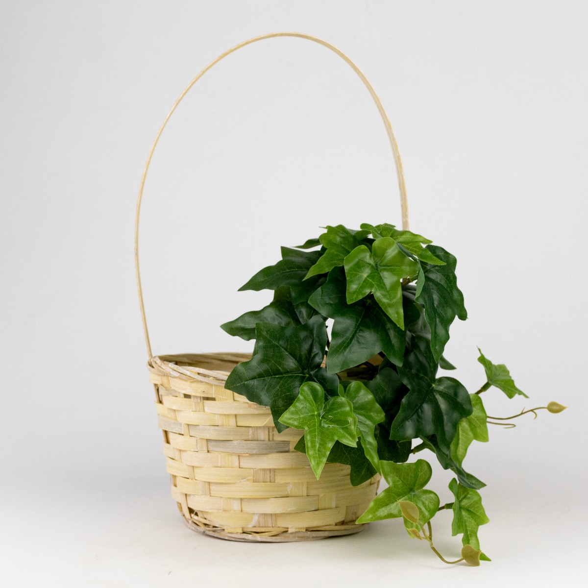 Корзина плетеная (бамбук), D16х10хH32см, лимонный в интернет-магазине флористических аксессуаров Азалия Декор