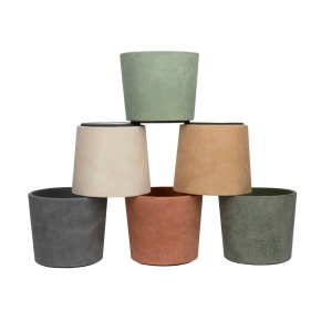 Кашпо Замша Микс тёмный (бетон), D11xH10см, 0,6л, цв. в асс. в интернет-магазине флористических аксессуаров Азалия Декор