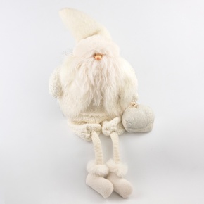 Сувенир Санта сидящий, Н60х32х19см, кремовый в интернет-магазине флористических аксессуаров Азалия Декор