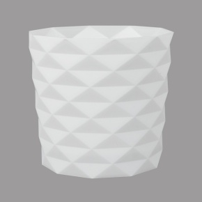 Кашпо Диамант (пластик), D14xH13см, 1,5л, белый в интернет-магазине флористических аксессуаров Азалия Декор