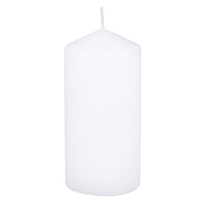 Свеча-столбик, H15xD7см, белый в интернет-магазине флористических аксессуаров Азалия Декор
