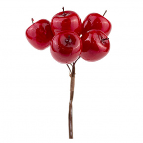 Набор яблок на вставках 6шт., D2xL11см, красный в интернет-магазине флористических аксессуаров Азалия Декор