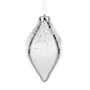 Украшение подвесное Луковица, Н14х8х8см, белый в интернет-магазине флористических аксессуаров Азалия Декор