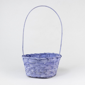 Корзина плетеная (бамбук), D20х10хH33см, сиреневый в интернет-магазине флористических аксессуаров Азалия Декор