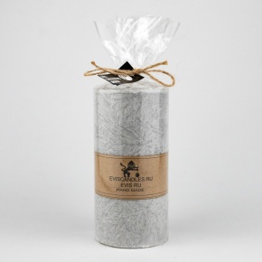 Свеча-столбик Бирмингем (92 часа, пальмовый воск), D7xH15см, светло-серый в интернет-магазине флористических аксессуаров Азалия Декор