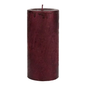 Свеча-столбик Металлик (80 часов), H15xD7см, бордовый в интернет-магазине флористических аксессуаров Азалия Декор