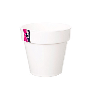 Кашпо Порто со вставкой (пластик), D14,5хH13см, 1л, белый в интернет-магазине флористических аксессуаров Азалия Декор