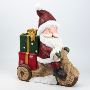 Сувенир Санта с подарками (керамика), Н42х35х17см, красный в интернет-магазине флористических аксессуаров Азалия Декор